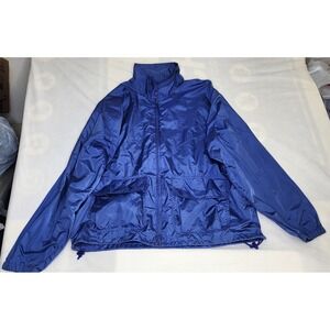 VTG Woolrich Lightweight Jacket Mens L Blue Nylon Packable Windbreaker Coat